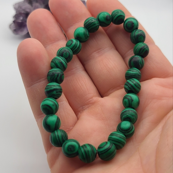 8mm malachite bracelet - Picture 2 of 4